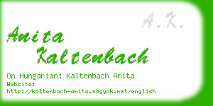 anita kaltenbach business card